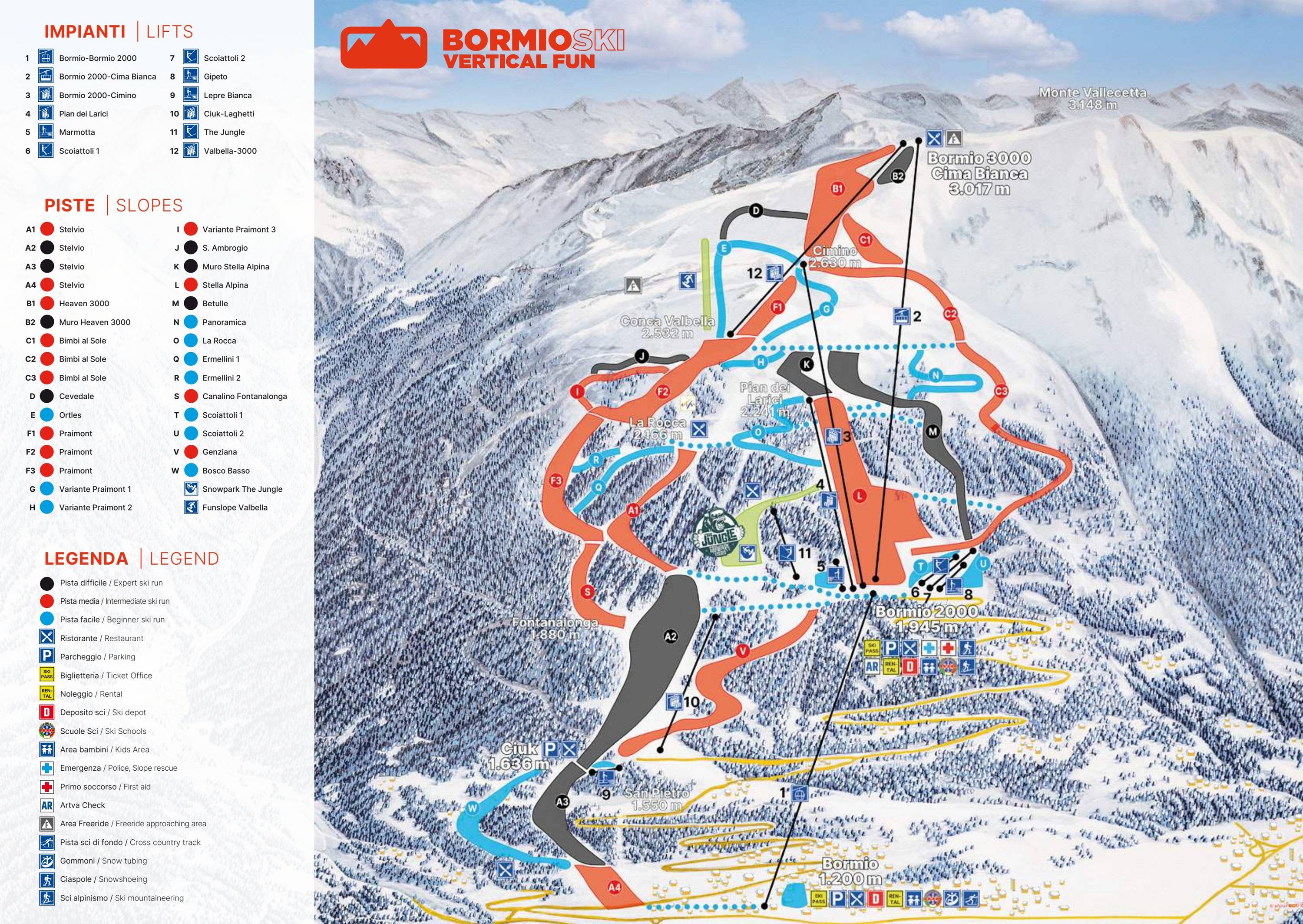Mapa tras — Bormio