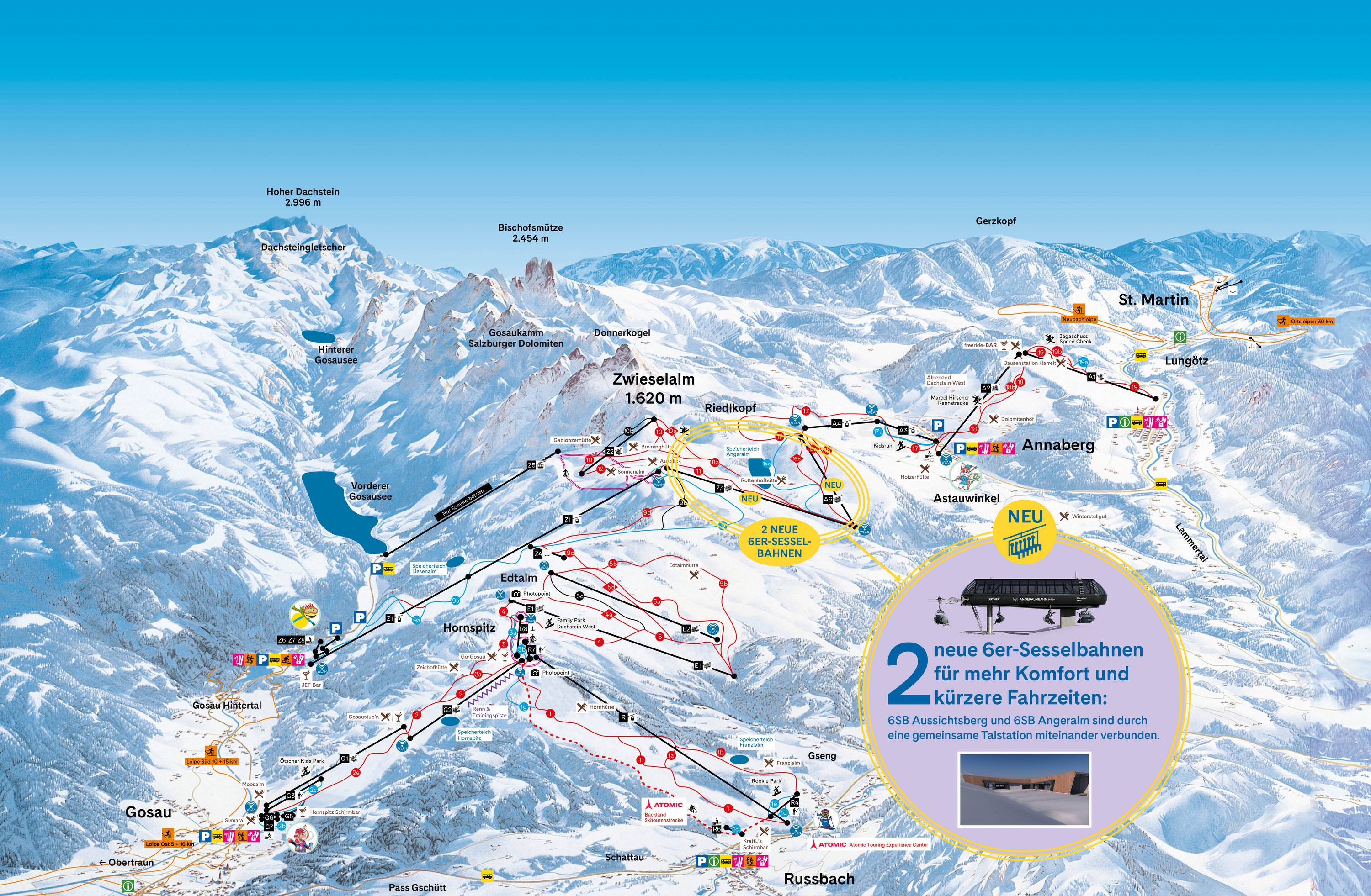 Mapa tras — Dachstein West