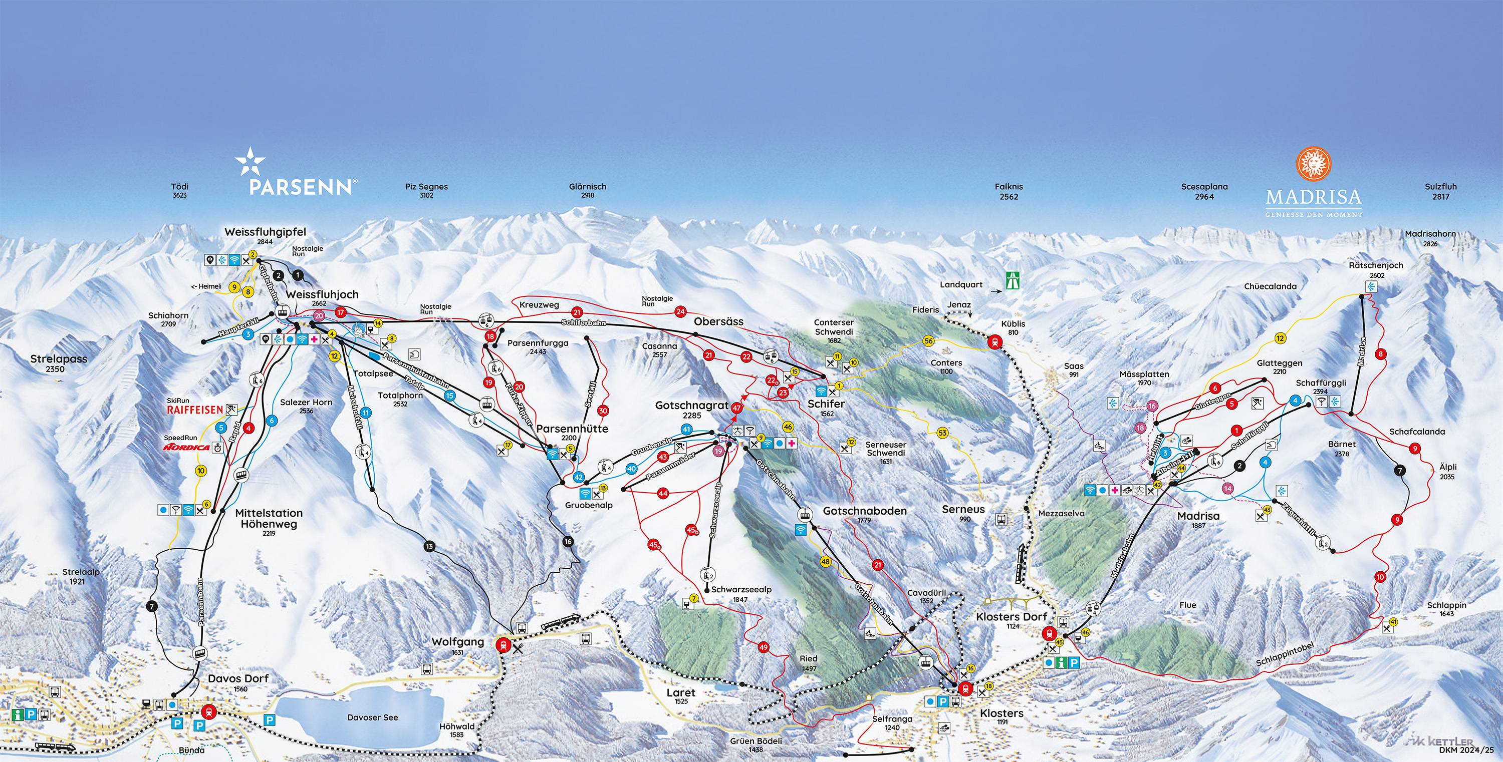 Mapa tras — Davos