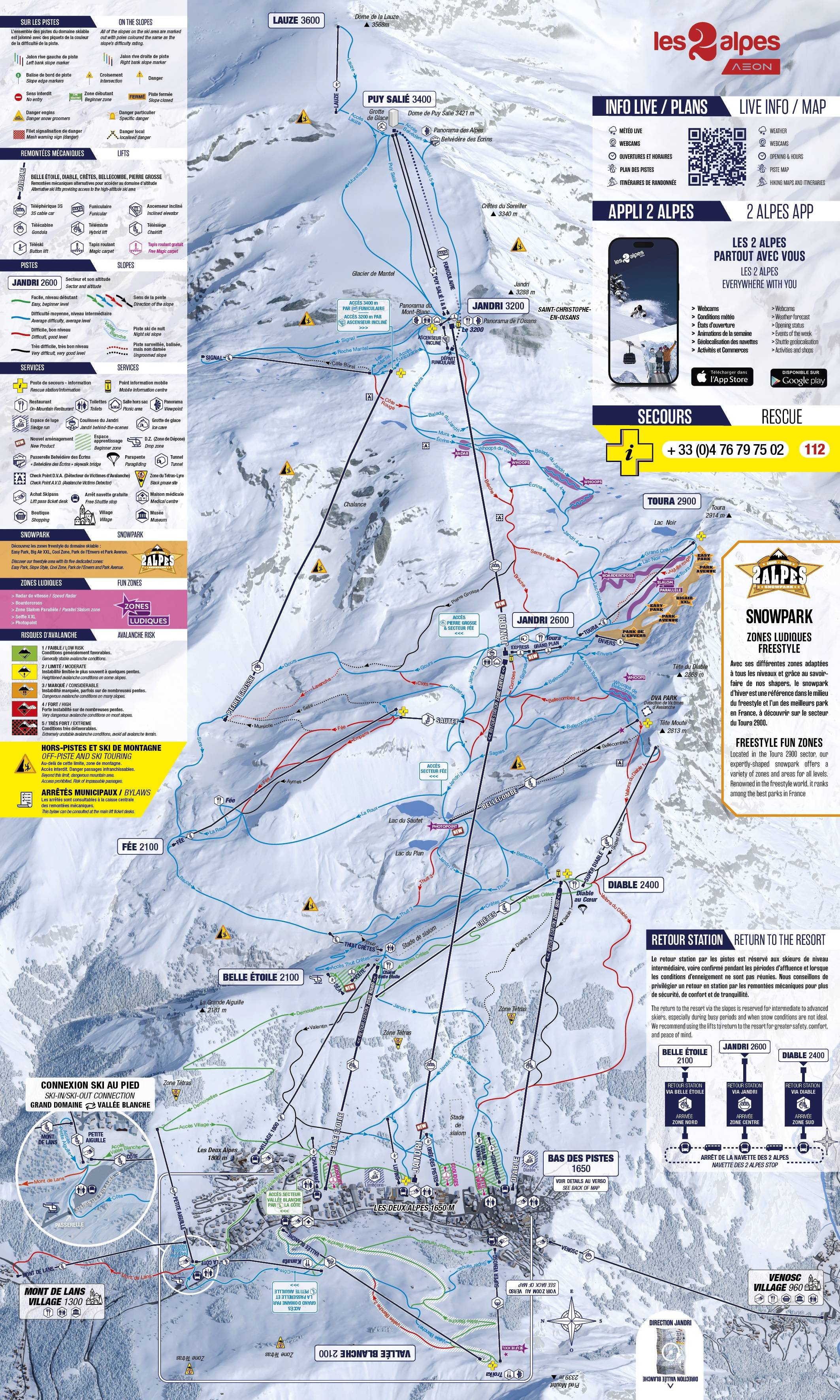 Mapa tras — Les Deux Alpes