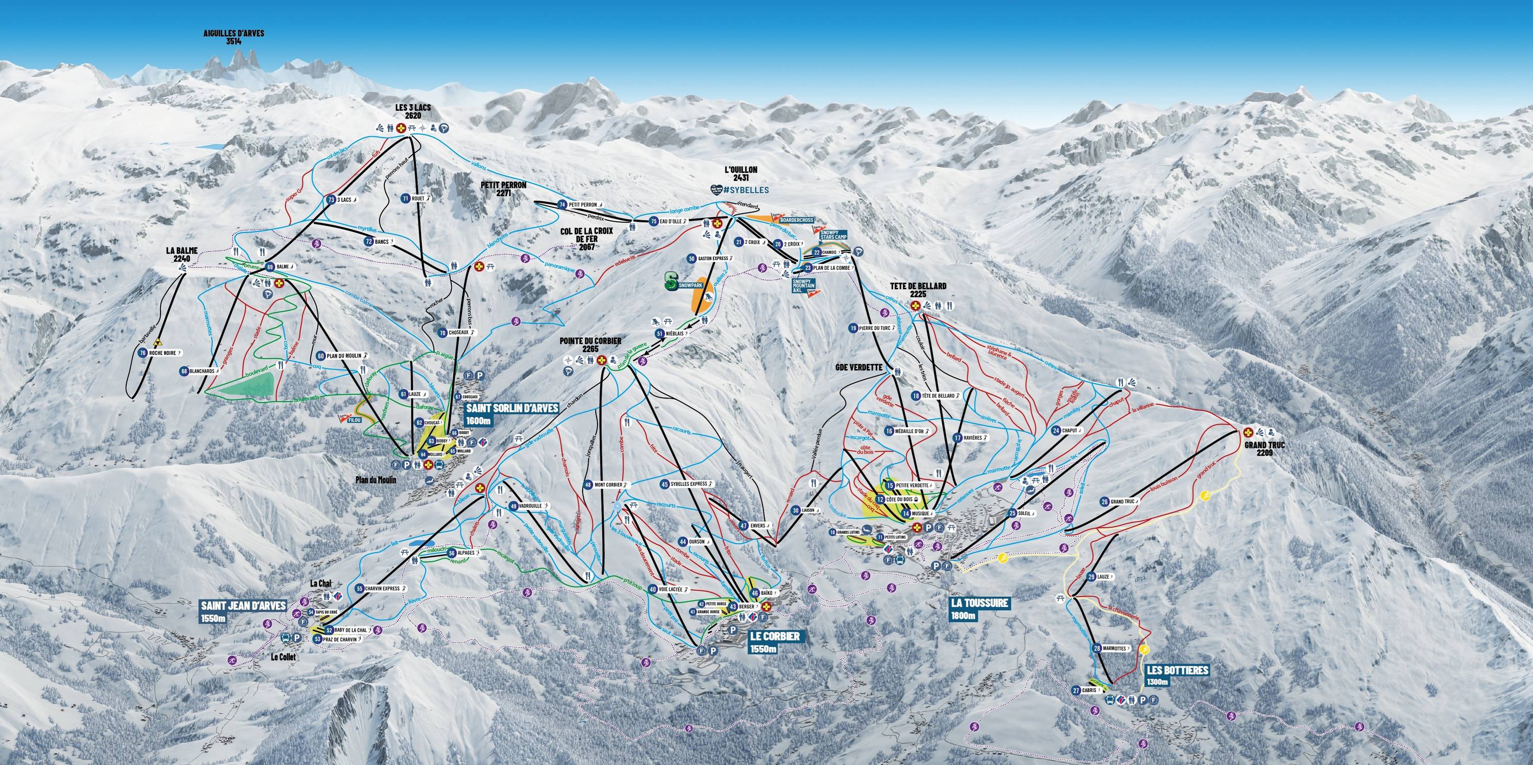 Mapa tras — Les Sybelles
