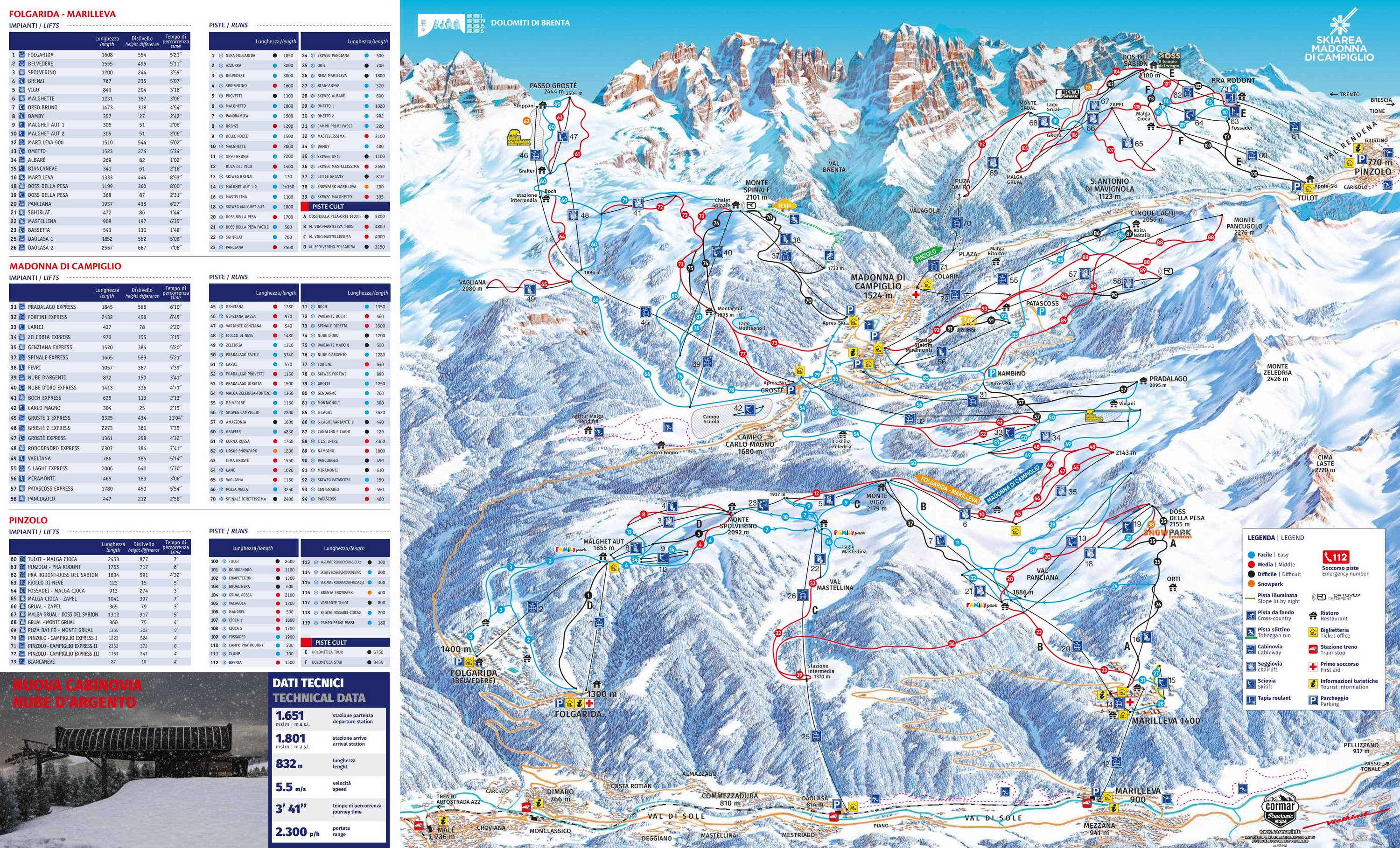 Mapa tras — Madonna di Campiglio